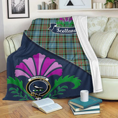 Clan Walkinshaw Tartan Crest Premium Blanket Thistle Style MJ56 Clan Shaw Tartan Today   