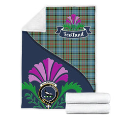 Clan Walkinshaw Tartan Crest Premium Blanket Thistle Style MJ56 Clan Shaw Tartan Today   