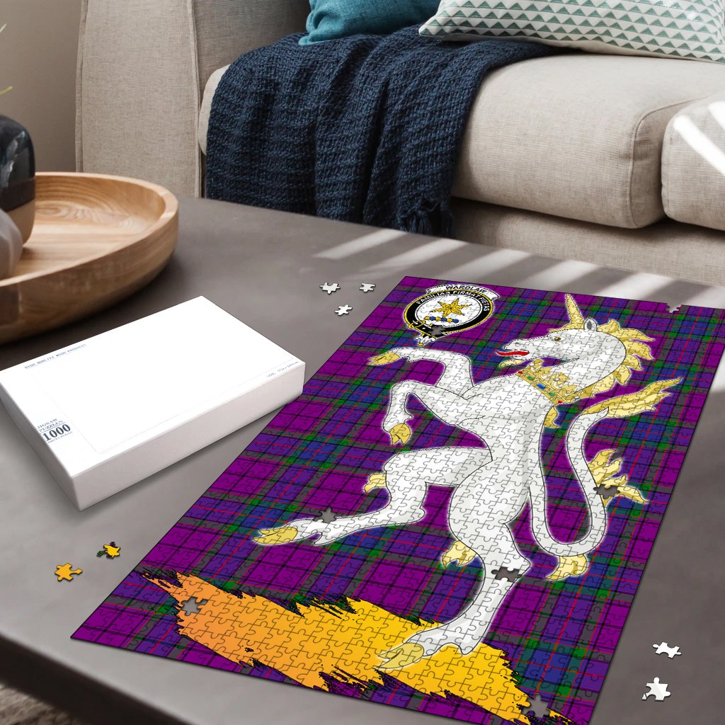 Clan Wardlaw Modern Tartan Crest Unicorn Scotland Jigsaw Puzzles Gift For Family ND19 Clan Wardlaw Tartan Today   