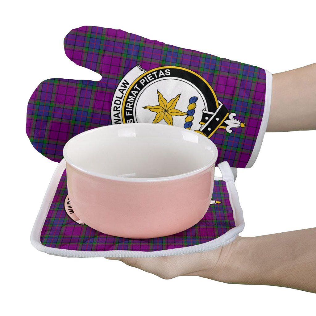 Clan Wardlaw Modern Tartan Crest Oven Mitt And Pot Holder (2 Oven Mitts + 1 Pot Holder) BR10 Clan Wardlaw Tartan Today   