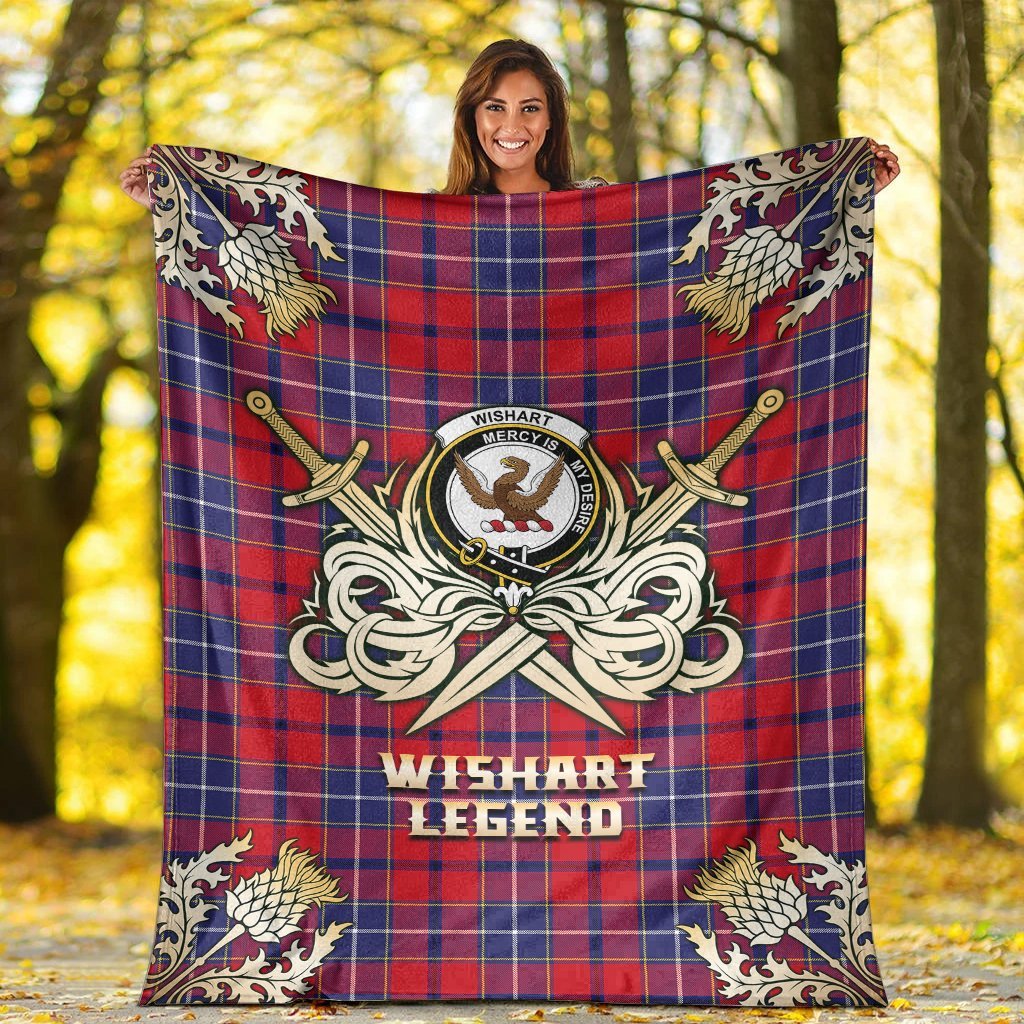 Clan Wishart Dress Tartan Gold Courage Symbol Blanket MU62 Clan Wishart Tartan Today   