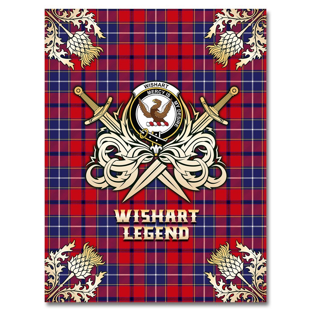 Clan Wishart Dress Tartan Gold Courage Symbol Blanket MU62 Clan Wishart Tartan Today   