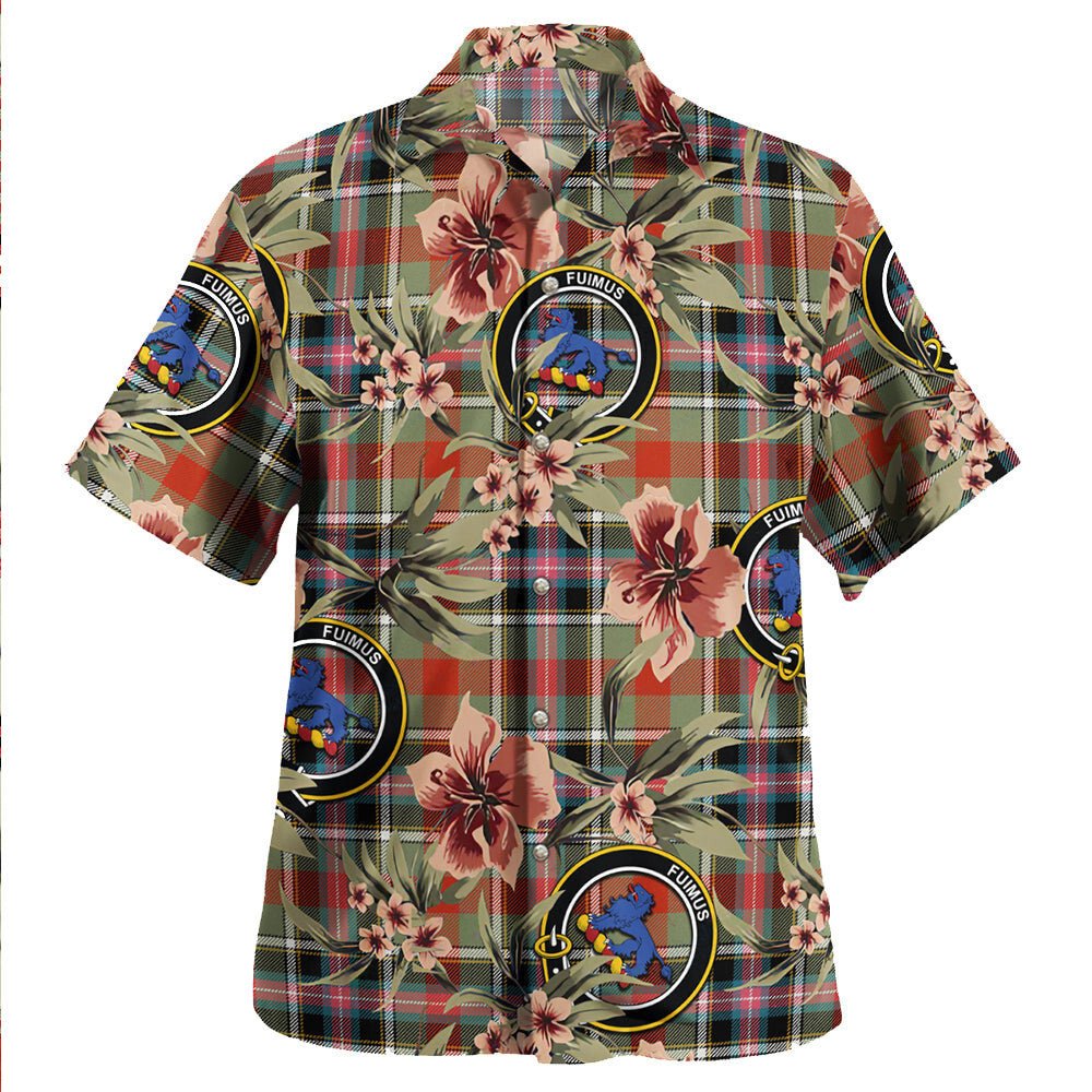 Bruce of Kinnaird Ancient Tartan Clan Crest Badge Aloha Hawaiian Shirt Tropical Old Style SH60 Bruce of Kinnaird Ancient Tartan Tartan Today   