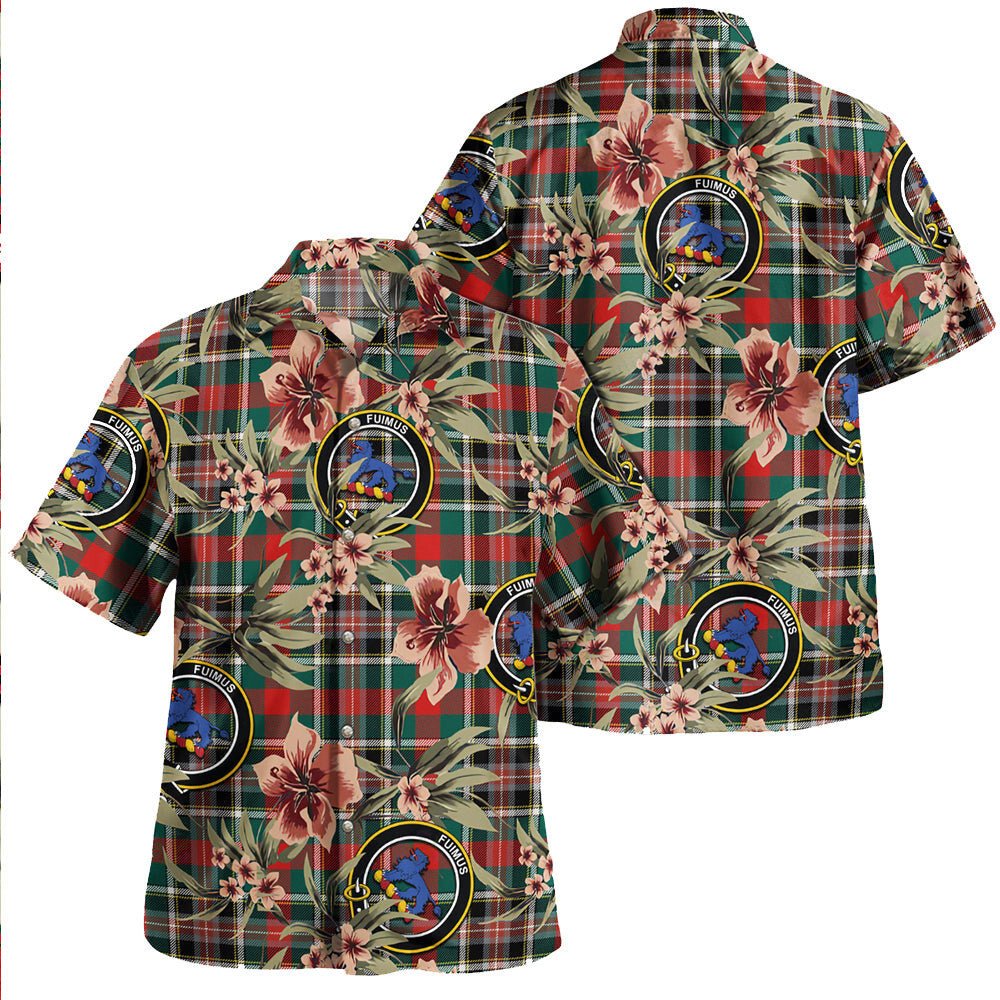 Bruce of Kinnaird Modern Tartan Clan Crest Badge Aloha Hawaiian Shirt Tropical Old Style IT54 Bruce of Kinnaird Modern Tartan Tartan Today   