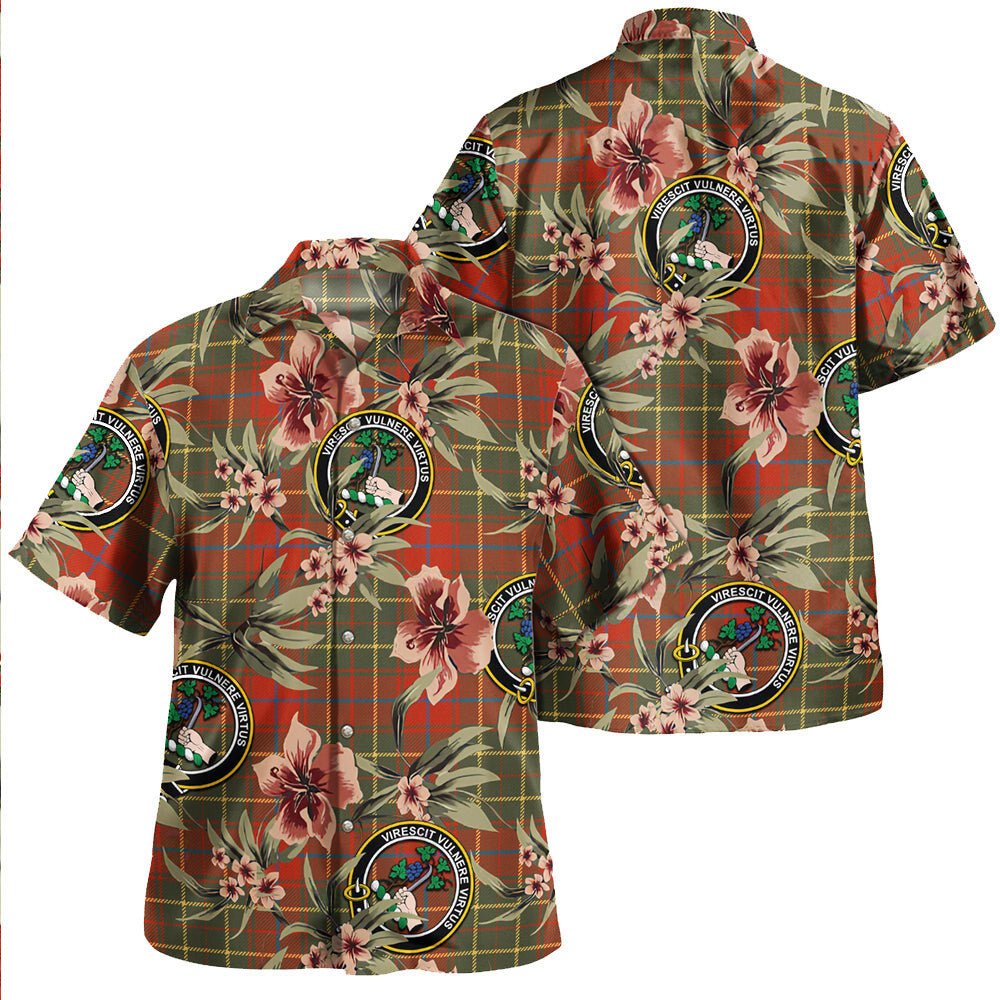 Burnett of Powis Ancient Tartan Clan Crest Badge Aloha Hawaiian Shirt Tropical Old Style IN16 Burnett of Powis Ancient Tartan Tartan Today   