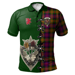 Clan Carnegie Modern Tartan Polo Shirt - Lion Rampant And Celtic Thistle Style BU52 Carnegie Modern Tartan Tartan Polo   