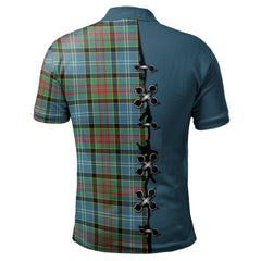 Clan Cathcart Tartan Polo Shirt - Lion Rampant And Celtic Thistle Style XN39 Cathcart Tartan Tartan Polo   