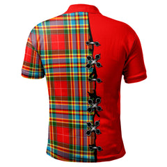 Clan Chattan Clan Tartan Polo Shirt - Lion Rampant And Celtic Thistle Style YB31 Chattan Tartan Tartan Tartan Polo   