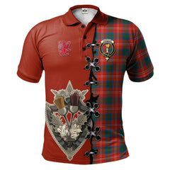 Clan Chisholm Ancient Tartan Polo Shirt - Lion Rampant And Celtic Thistle Style AC94 Chisholm Ancient Tartan Tartan Polo   