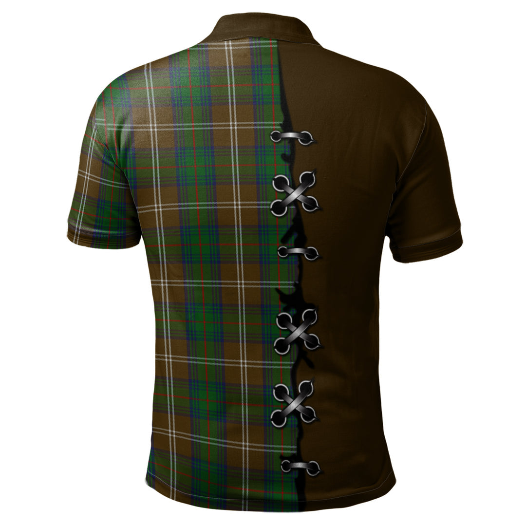 Clan Chisholm Hunting Tartan Polo Shirt - Lion Rampant And Celtic Thistle Style BG74 Chisholm Hunting Tartan Tartan Polo   