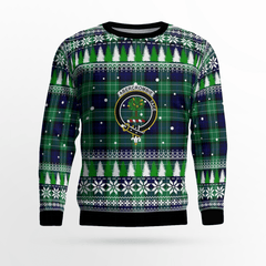 Clan Abercrombie Modern Crest Tartan Christmas Ugly Sweater FC42 Abercrombie Modern Crest Tartan Tartan Ugly Sweater   