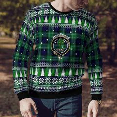 Clan Abercrombie Modern Crest Tartan Christmas Ugly Sweater FC42 Abercrombie Modern Crest Tartan Tartan Ugly Sweater   