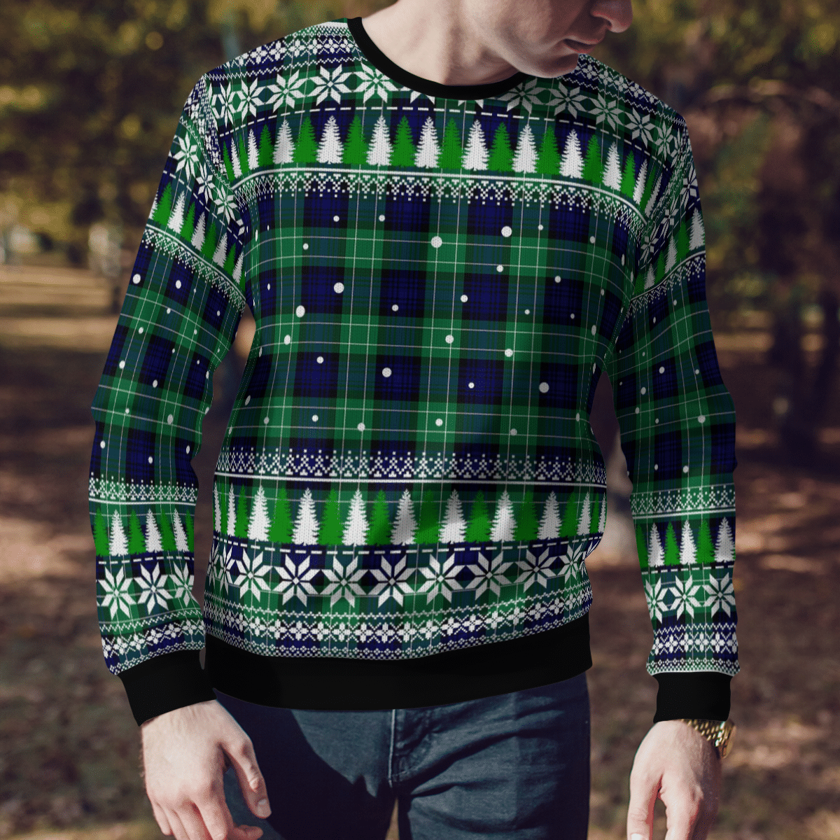 Clan Abercrombie Modern Tartan Christmas Ugly Sweater HG84 Abercrombie Modern Tartan Tartan Ugly Sweater   