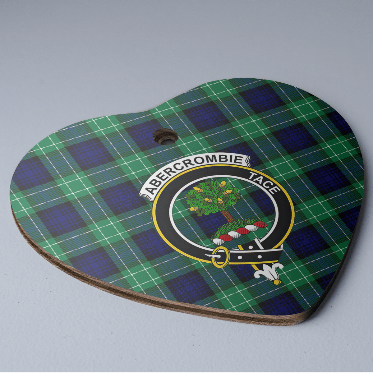 Clan Abercrombie Modern Tartan Crest Heart Ceramic Ornament SI63 Abercrombie Modern Tartan Tartan Christmas   