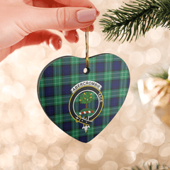 Clan Abercrombie Modern Tartan Crest Heart Ceramic Ornament SI63 Abercrombie Modern Tartan Tartan Christmas   