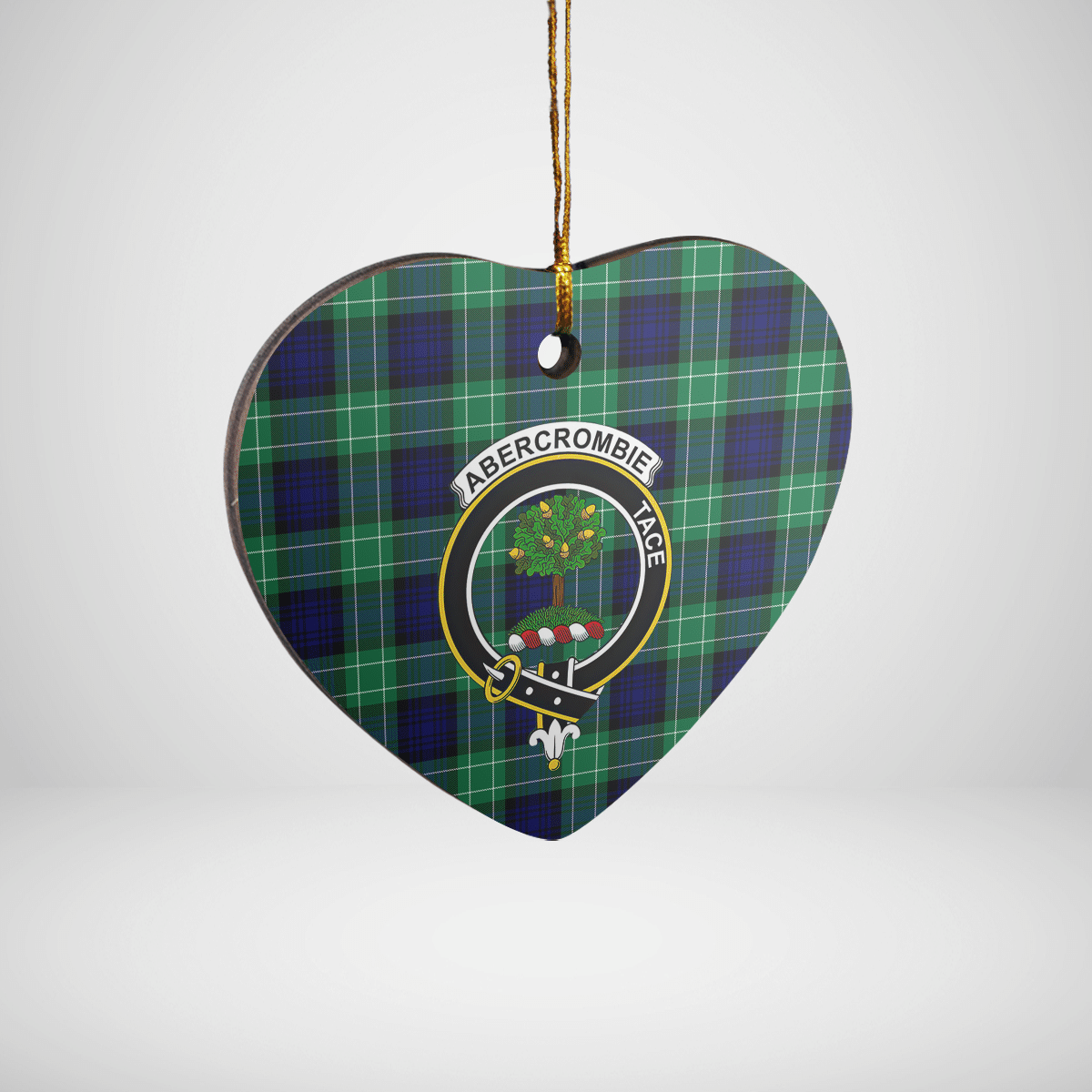 Clan Abercrombie Modern Tartan Crest Heart Ceramic Ornament SI63 Abercrombie Modern Tartan Tartan Christmas   