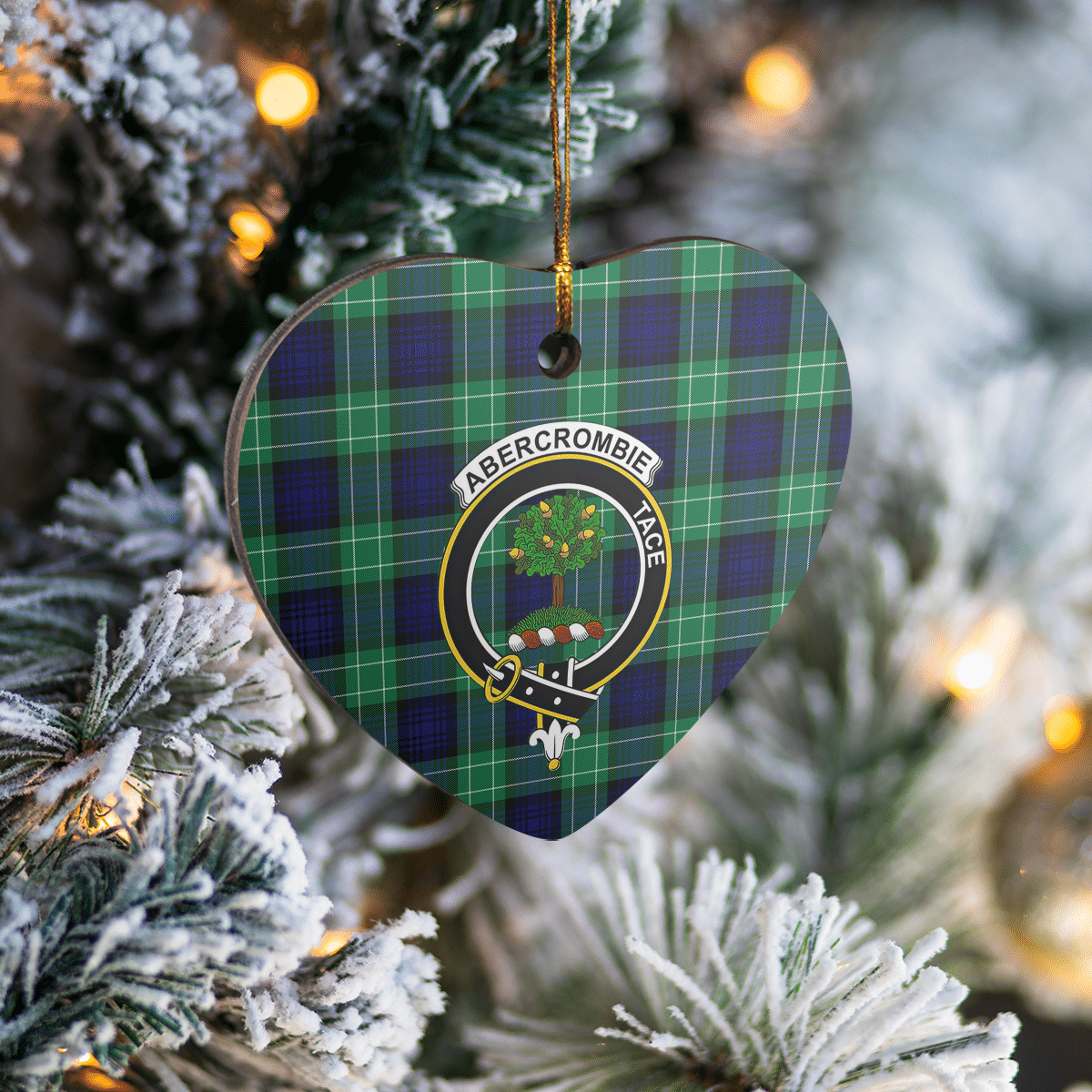 Clan Abercrombie Modern Tartan Crest Heart Ceramic Ornament SI63 Abercrombie Modern Tartan Tartan Christmas   