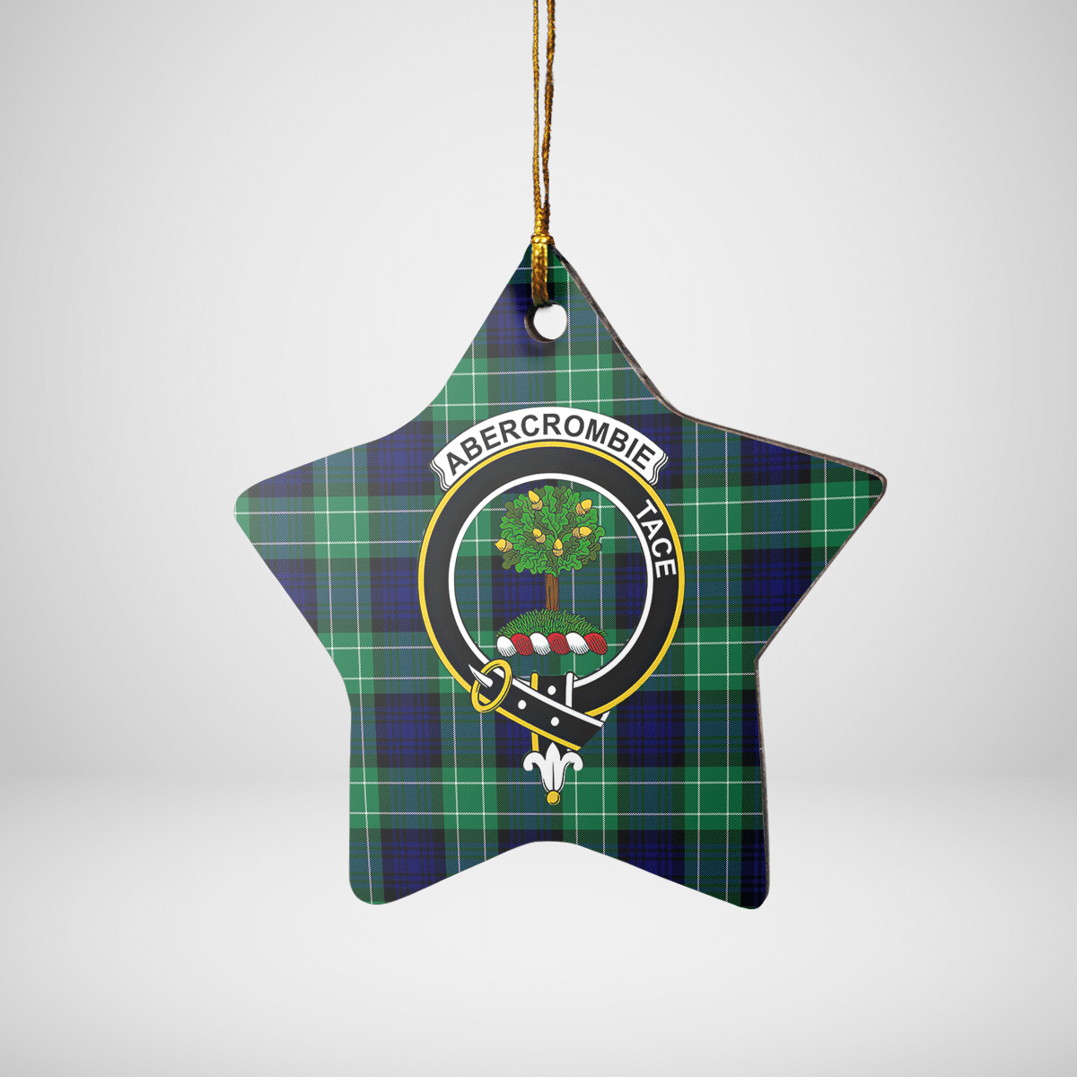 Clan Abercrombie Modern Tartan Crest Star Ceramic Ornament LF89 Abercrombie Modern Tartan Tartan Christmas   