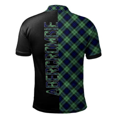 Clan Abercrombie Tartan Polo Shirt Half of Me - Cross Style BA24 Abercrombie Tartan Tartan Polo   