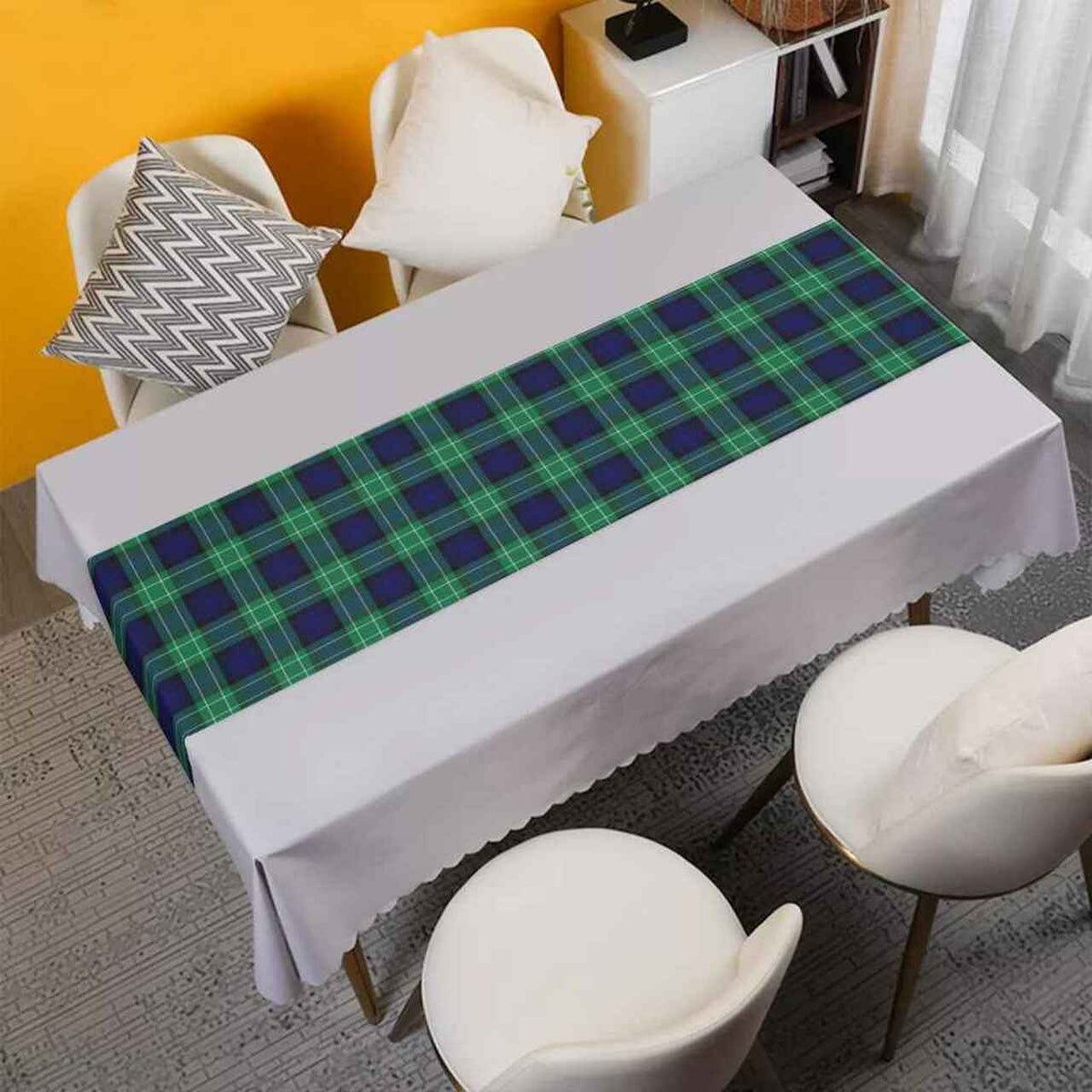 Clan Abercrombie Tartan Table Runner Cotton HG46 Abercrombie Tartan Tartan Table Runner   