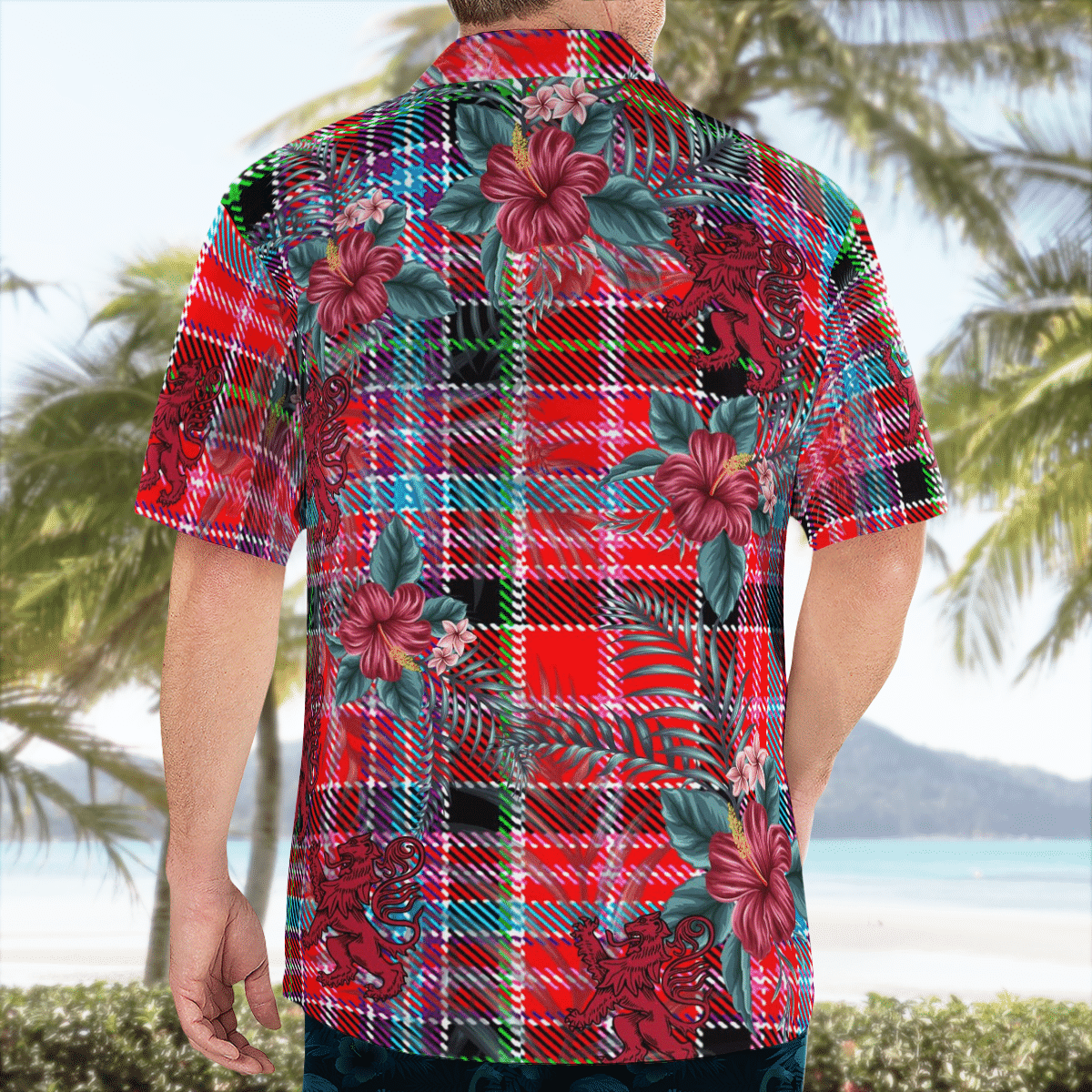 Clan Aberdeen District Tartan Scottish Lion Hawaiian Shirt XT97 Aberdeen District Tartan Tartan Hawaii Shirt   