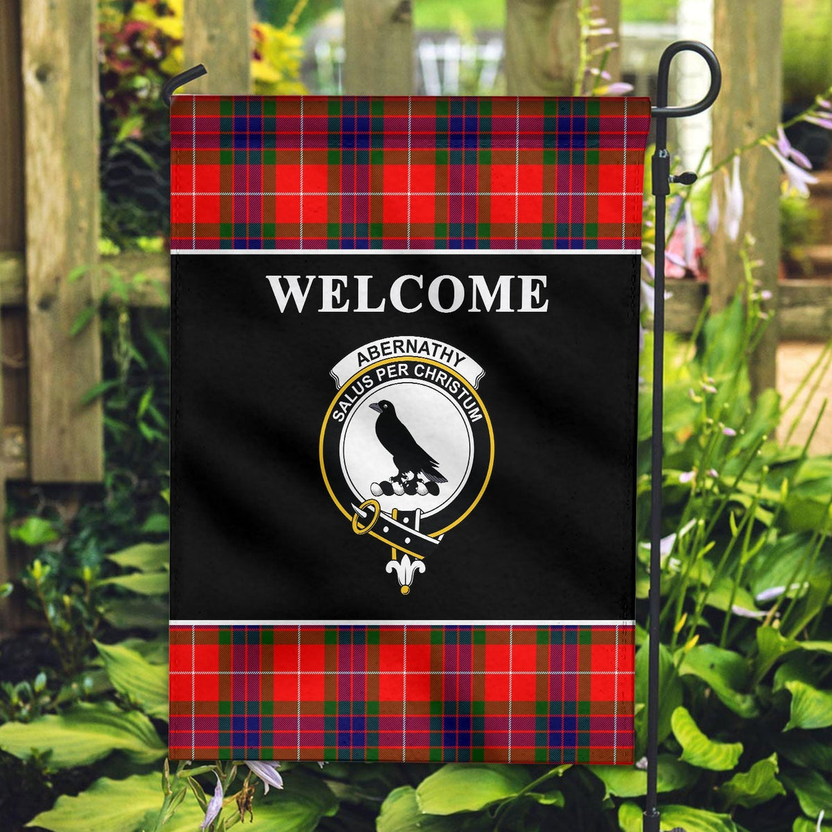 Clan Abernathy Tartan Crest Black Garden Flag UP51 Clan Abernethy Tartan Today   