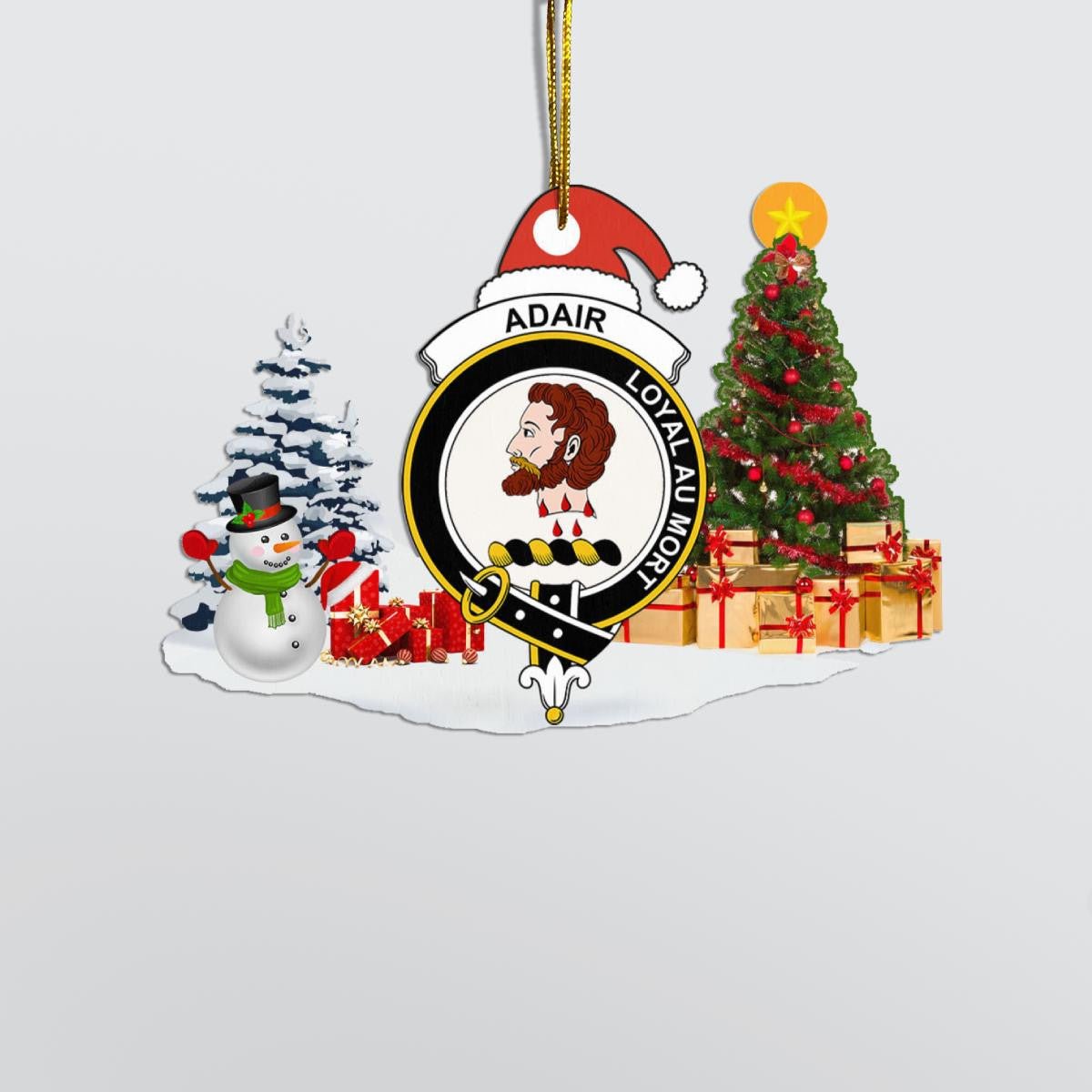 Clan Adair Crest Tartan Acrylic Christmas Ornament FT30 Adair Tartan Tartan Christmas   