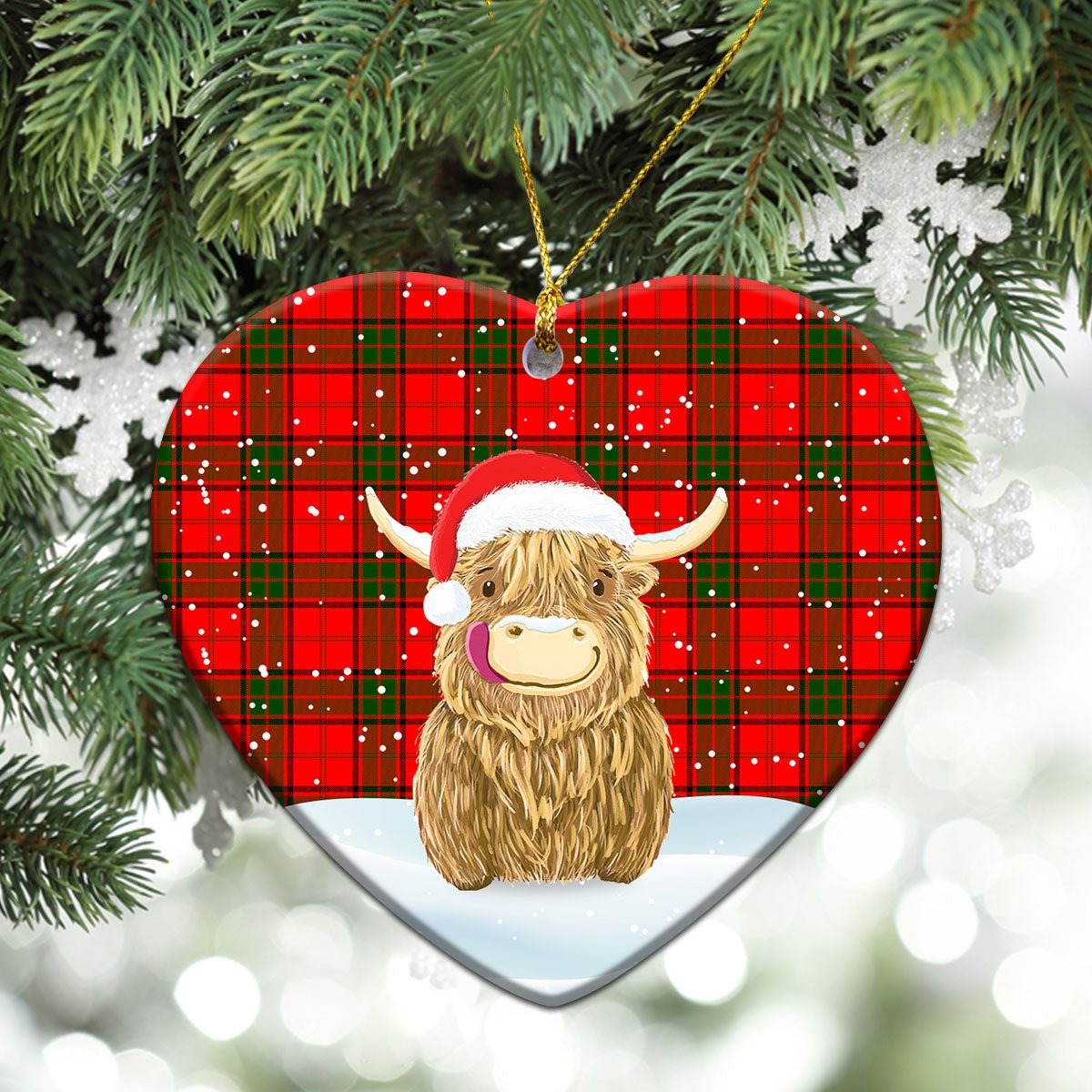 Clan Adair Modern Tartan Christmas Ceramic Ornament Highland Cows Style YR50 Adair Modern Tartan Tartan Ornament   