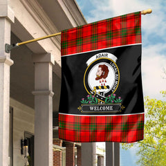 Clan Adair Modern Tartan Crest Garden Flag  - Welcome  JC94 Clan Adair Tartan Today   