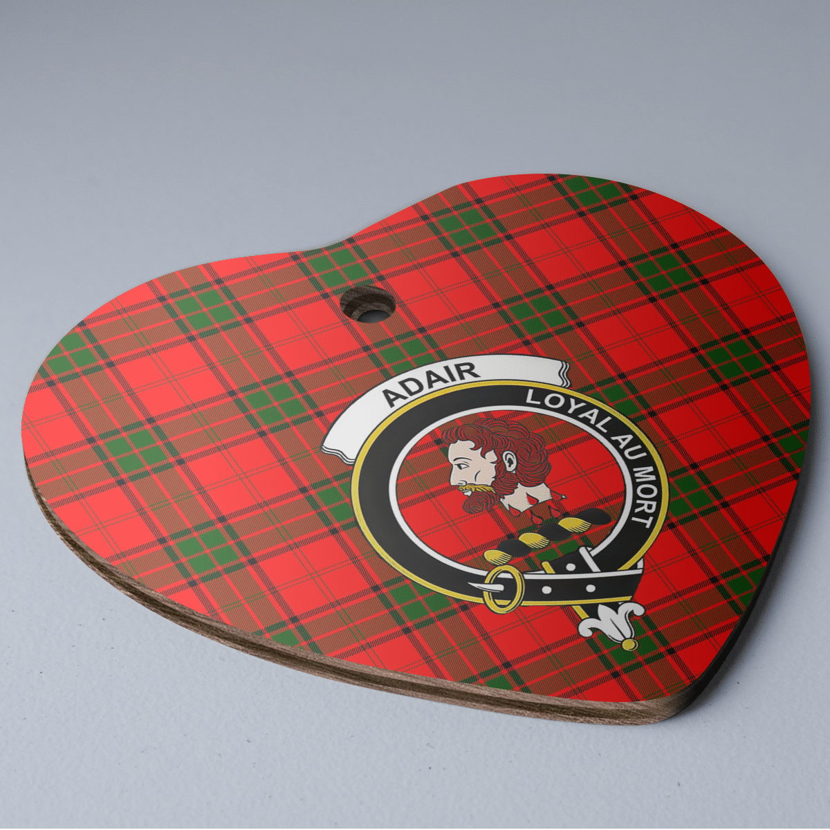 Clan Adair Tartan Crest Heart Ceramic Ornament SX76 Adair Tartan Tartan Christmas   