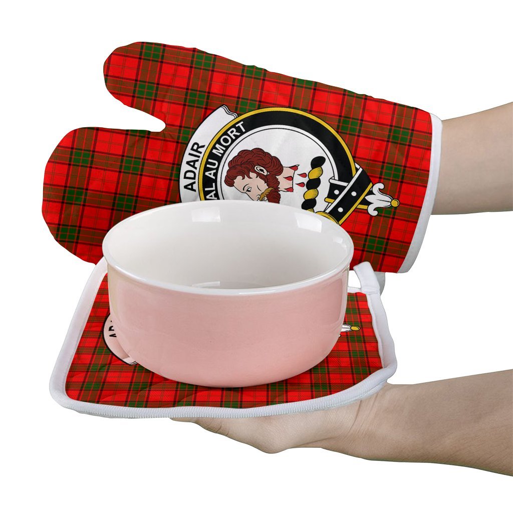 Clan Adair Tartan Crest Oven Mitt And Pot Holder (2 Oven Mitts + 1 Pot Holder) TW91 Clan Adair Tartan Today   