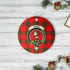 Clan Adair Tartan Crest Round Ceramic Ornament DB89 Adair Tartan Tartan Christmas   