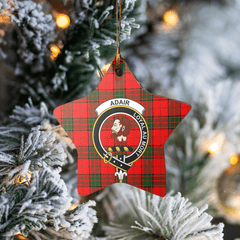 Clan Adair Tartan Crest Star Ceramic Ornament HX91 Adair Tartan Tartan Christmas   