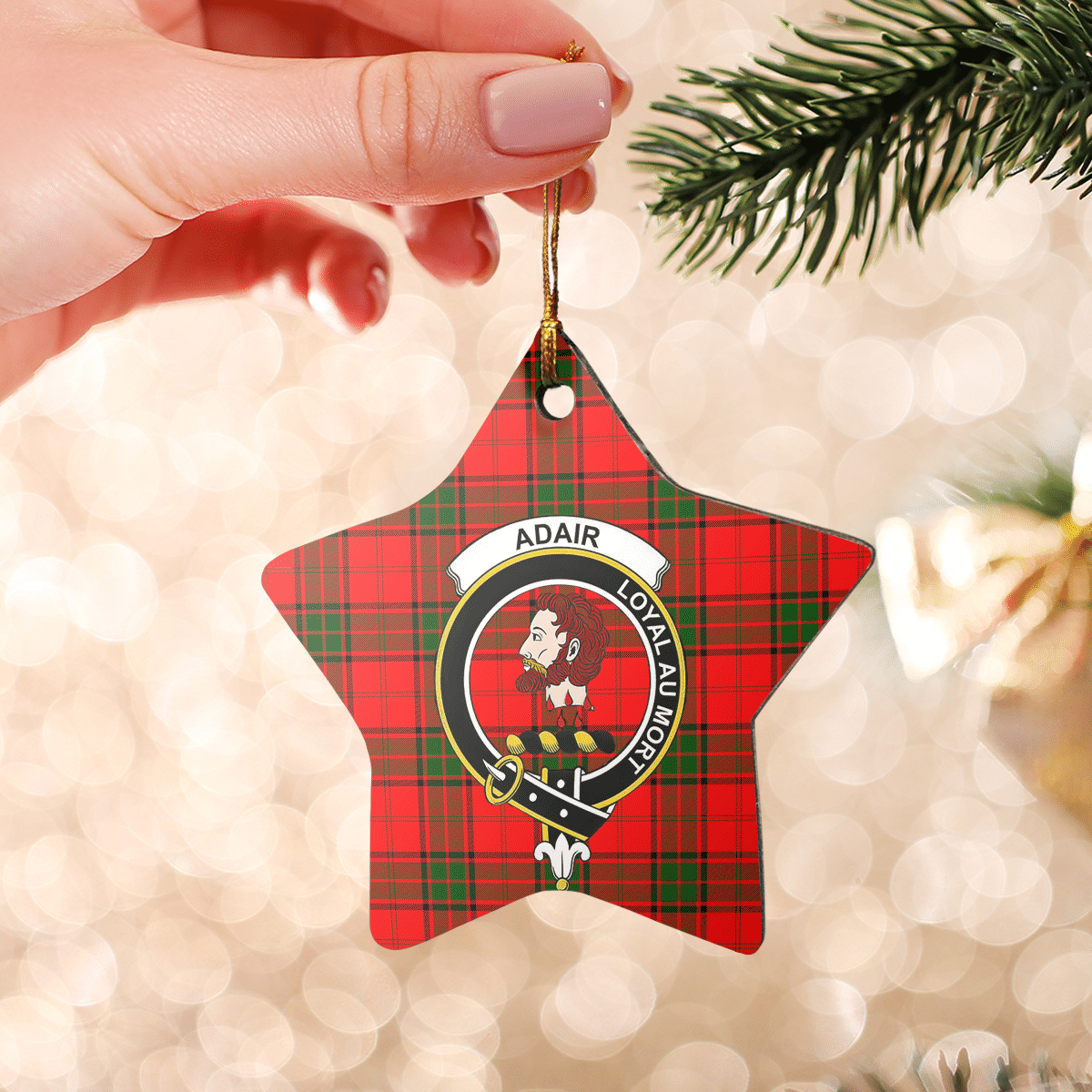 Clan Adair Tartan Crest Star Ceramic Ornament HX91 Adair Tartan Tartan Christmas   