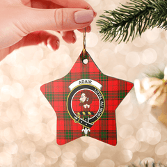 Clan Adair Tartan Crest Star Ceramic Ornament HX91 Adair Tartan Tartan Christmas   