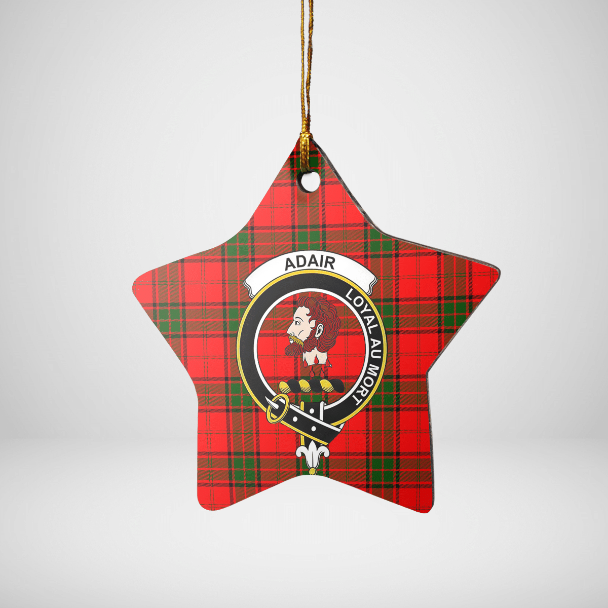 Clan Adair Tartan Crest Star Ceramic Ornament HX91 Adair Tartan Tartan Christmas   