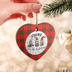 Clan Adair Tartan Gnome Heart Ceramic Ornament MH41 Adair Tartan Gnome Tartan Christmas   