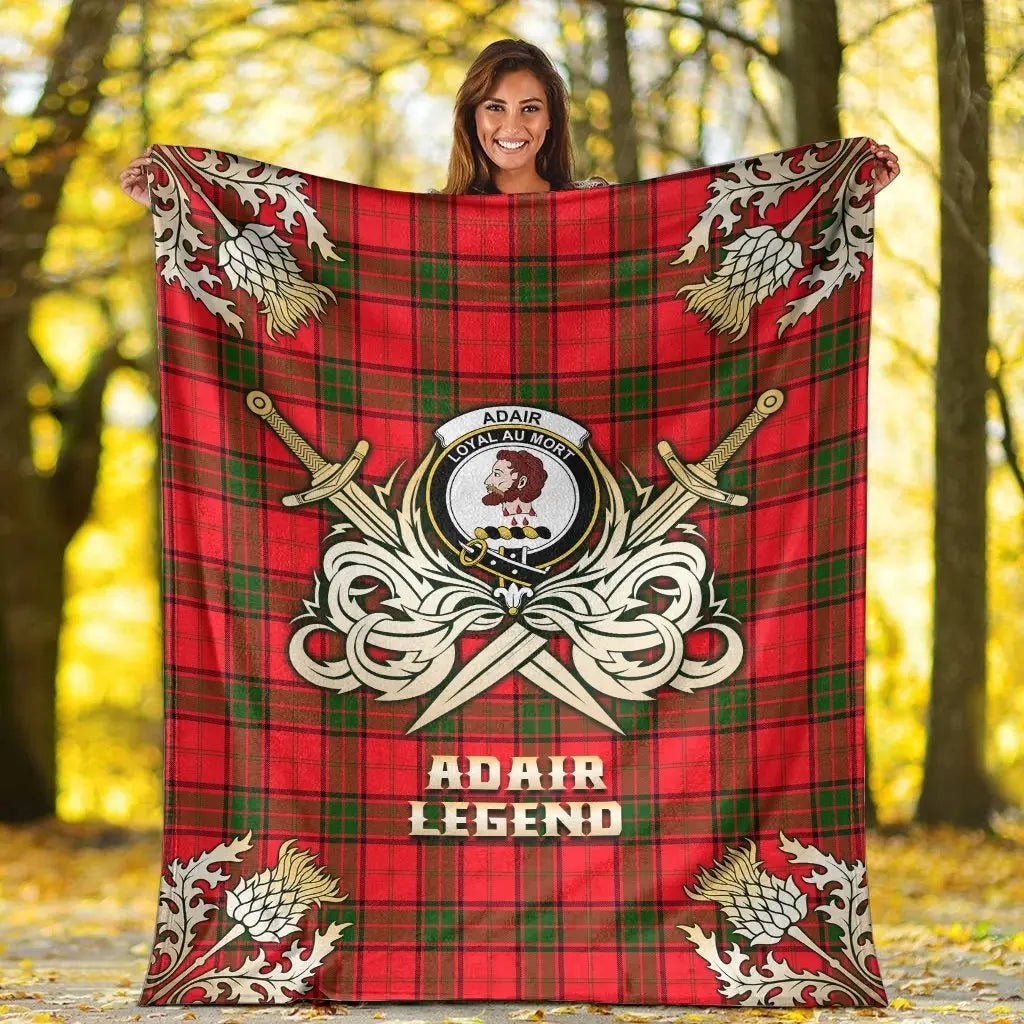 Clan Adair Tartan Gold Courage Symbol Blanket IZ96 Clan Adair Tartan Today   