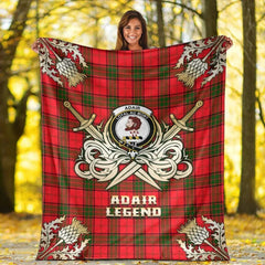 Clan Adair Tartan Gold Courage Symbol Blanket IZ96 Clan Adair Tartan Today   