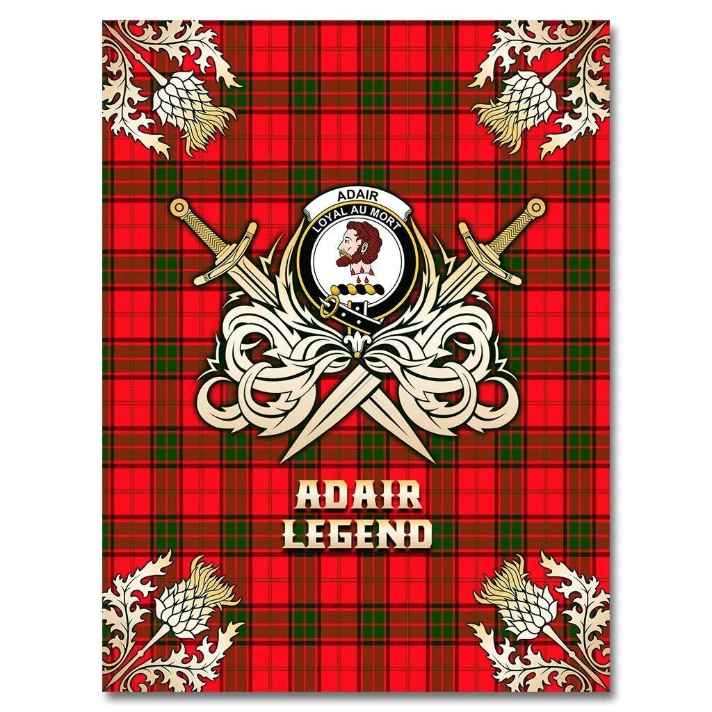 Clan Adair Tartan Gold Courage Symbol Blanket IZ96 Clan Adair Tartan Today   