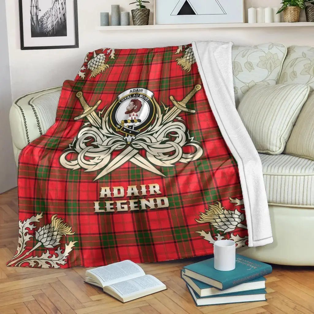 Clan Adair Tartan Gold Courage Symbol Blanket IZ96 Clan Adair Tartan Today   