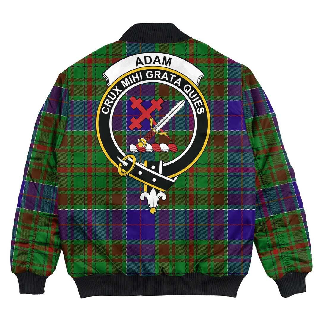 Clan Adam Tartan Crest Bomber Jacket OS24 Adam Tartan Tartan Bomber Jacket   