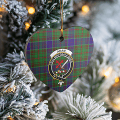 Clan Adam Tartan Crest Heart Ceramic Ornament KX87 Adam Tartan Tartan Christmas   