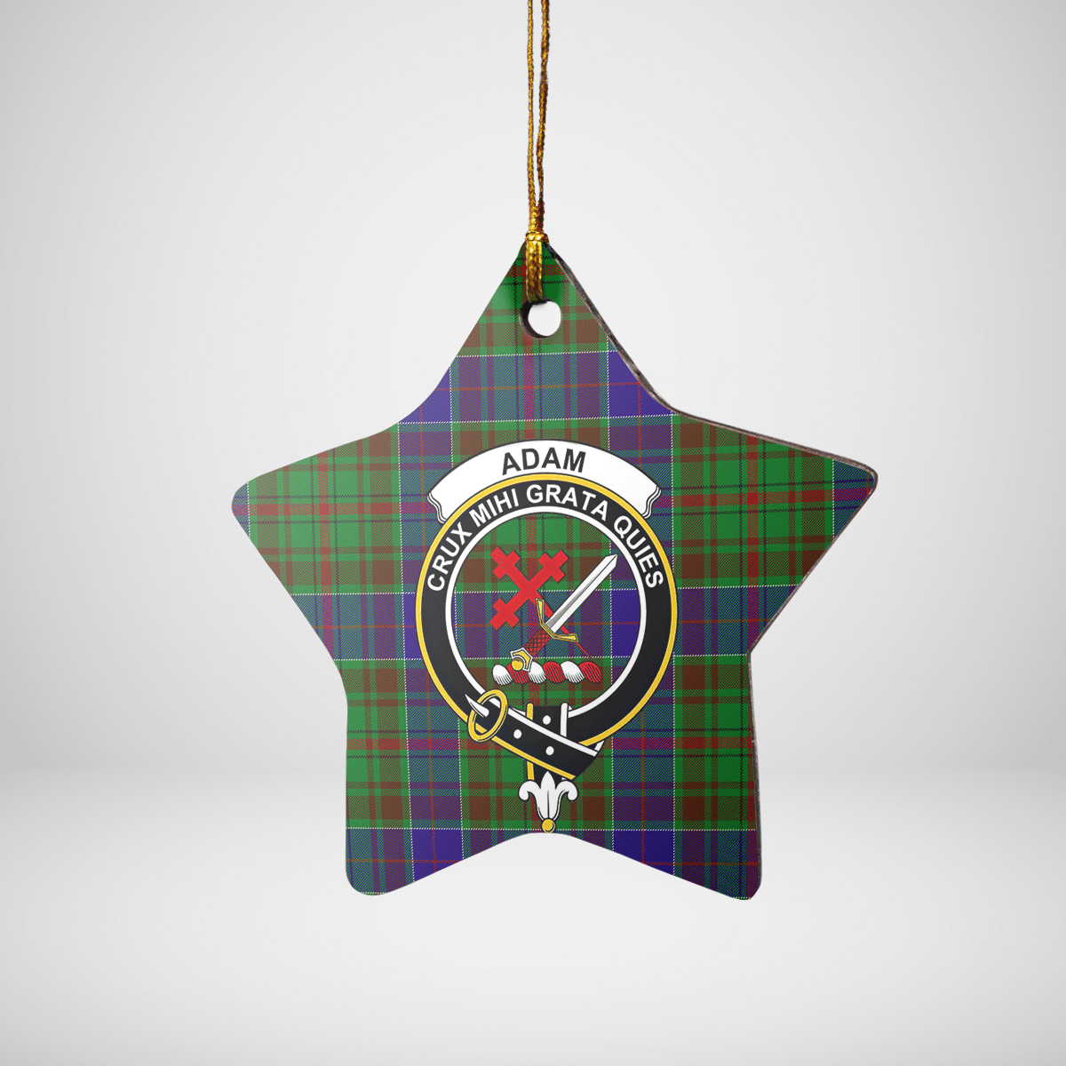 Clan Adam Tartan Crest Star Ceramic Ornament OC68 Adam Tartan Tartan Christmas   