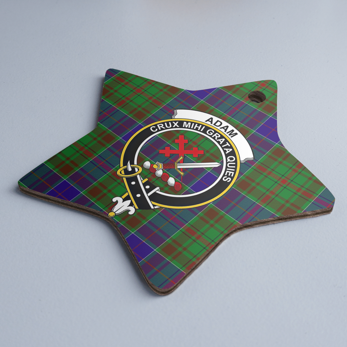 Clan Adam Tartan Crest Star Ceramic Ornament OC68 Adam Tartan Tartan Christmas   