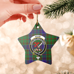 Clan Adam Tartan Crest Star Ceramic Ornament OC68 Adam Tartan Tartan Christmas   