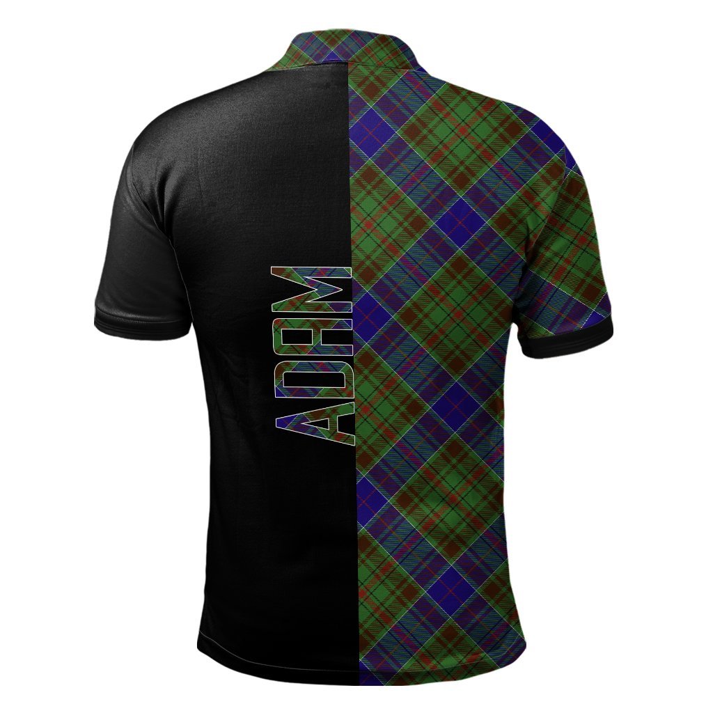 Clan Adam Tartan Polo Shirt Half of Me - Cross Style PB55 Adam Tartan Tartan Polo   