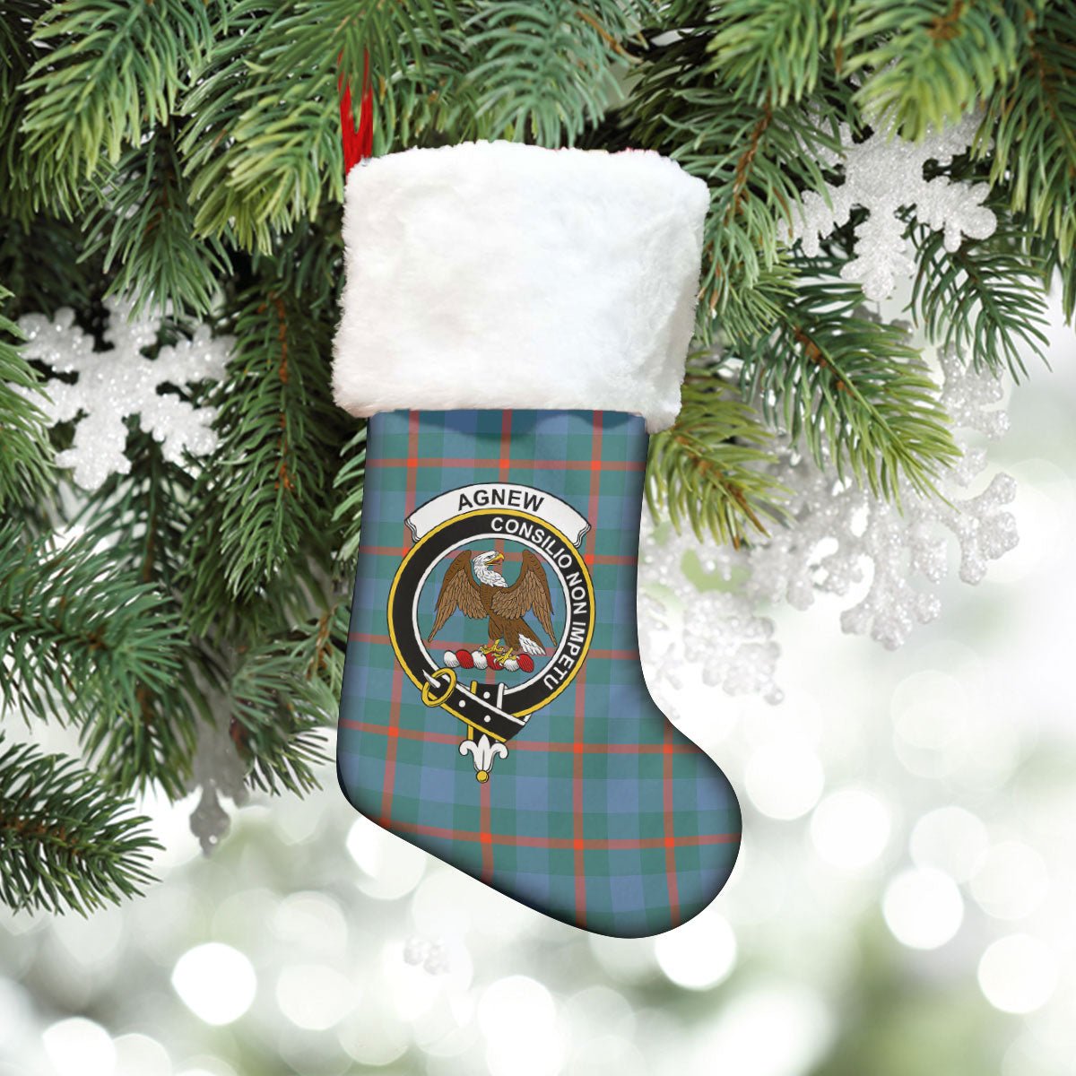 Clan Agnew Ancient Tartan Crest Christmas Stocking OK23 Agnew Ancient Tartan Tartan Stocking   