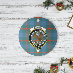 Clan Agnew Ancient Tartan Crest Round Ceramic Ornament IG74 Agnew Ancient Tartan Tartan Christmas   