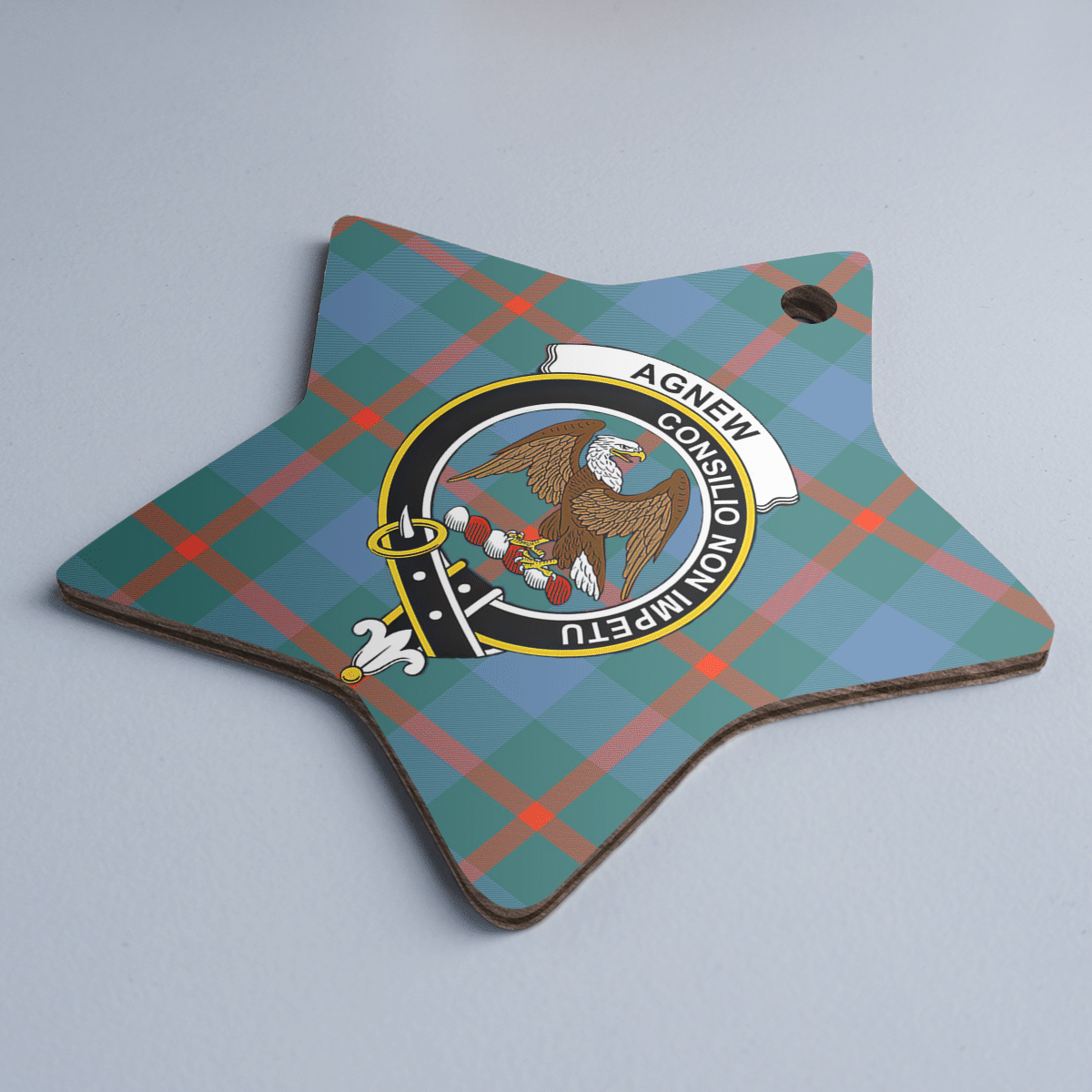 Clan Agnew Ancient Tartan Crest Star Ceramic Ornament VF35 Agnew Ancient Tartan Tartan Christmas   